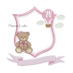 Matriz de Bordado Brasão Ursinha com Balão