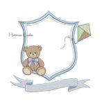 Matriz de Bordado Brasão Ursinho com Pipa