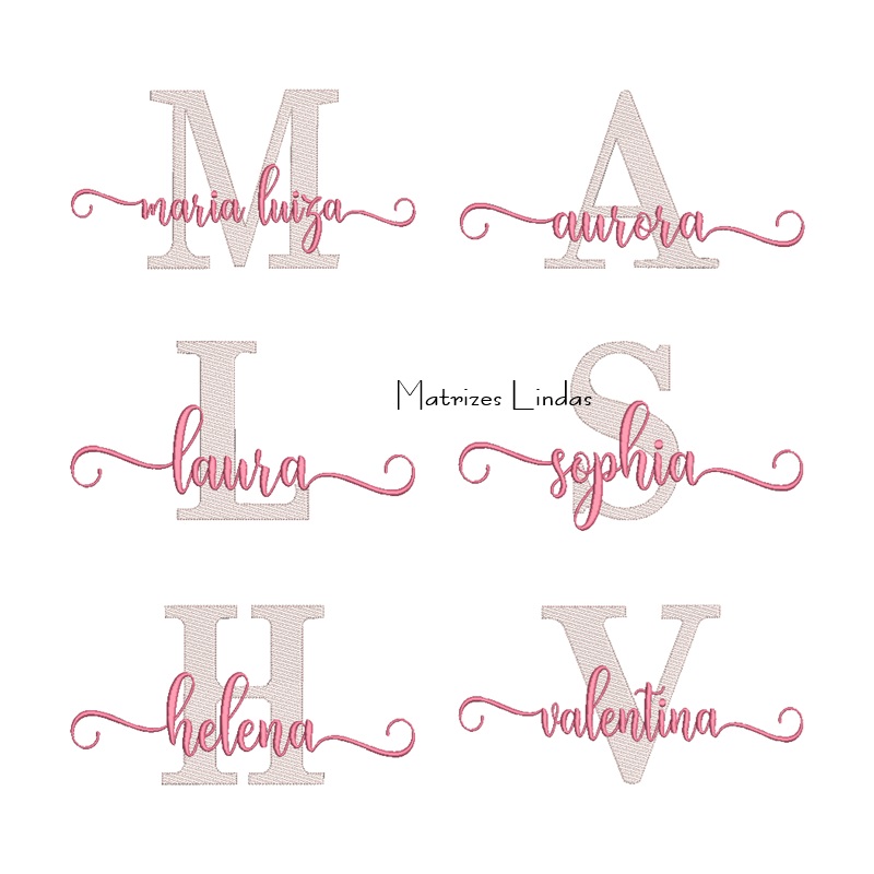 Matriz de Bordado Coleção Nomes Femininos Sobreposto