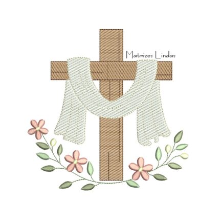Matriz de Bordado Cruz Ele Vive