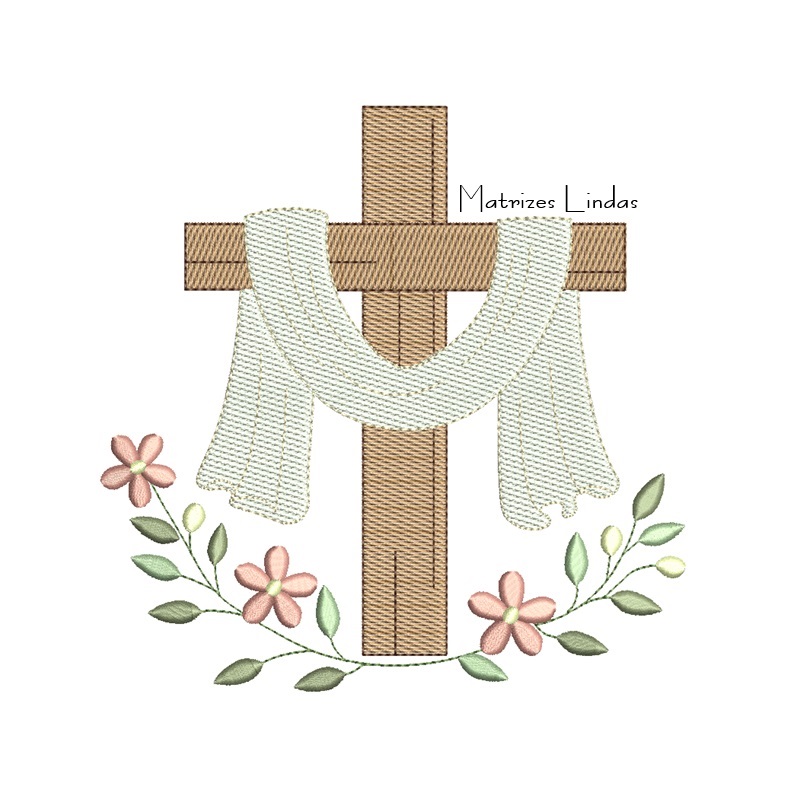 Matriz de Bordado Cruz Ele Vive