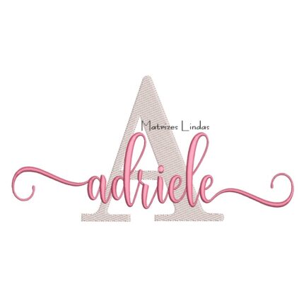 Matriz de Bordado Nome Adriele Sobreposto