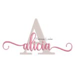 Matriz de Bordado Nome Alicia Sobreposto
