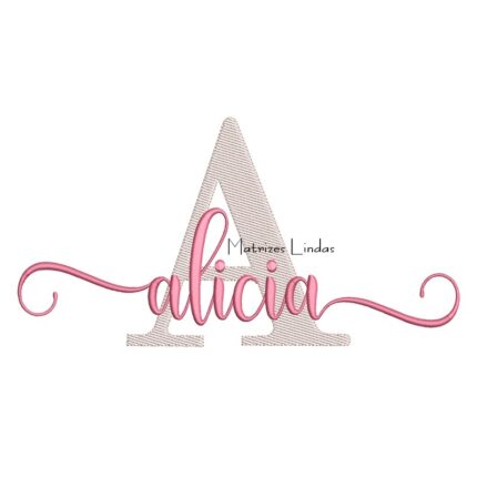 Matriz de Bordado Nome Alicia Sobreposto