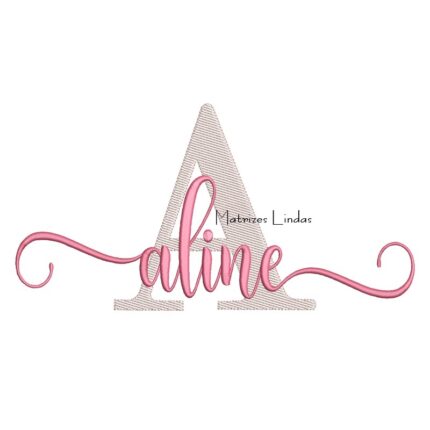 Matriz de Bordado Nome Aline Sobreposto