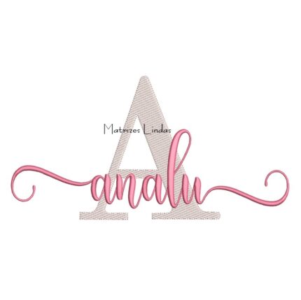 Matriz de Bordado Nome Analu Sobreposto