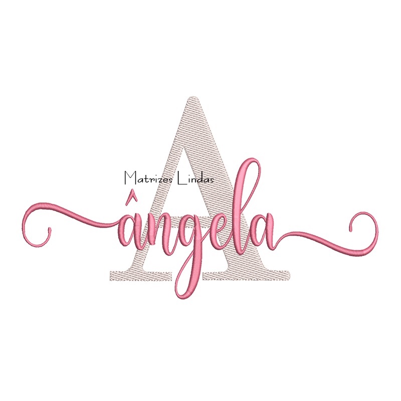 Matriz de Bordado Nome Ângela Sobreposto
