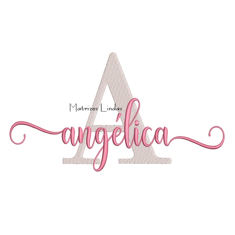 Matriz de Bordado Nome Angélica Sobreposto Matriz de Bordado Nome Angélica Sobreposto