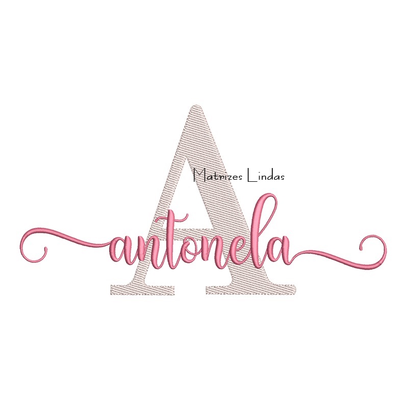 Matriz de Bordado Nome Antonela Sobreposto