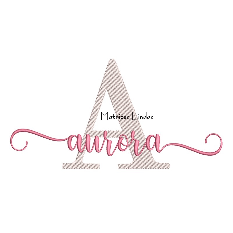 Matriz de Bordado Nome Aurora Sobreposto