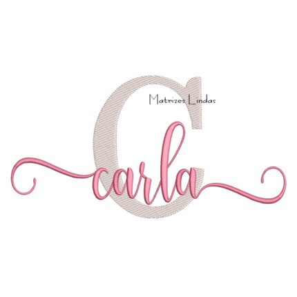 Matriz de Bordado Nome Carla Sobreposto