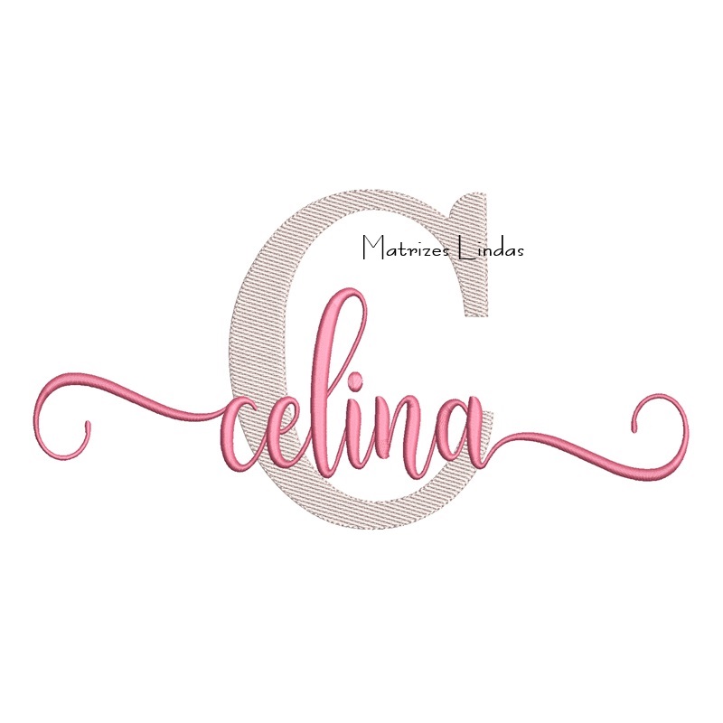 Matriz de Bordado Nome Celina Sobreposto