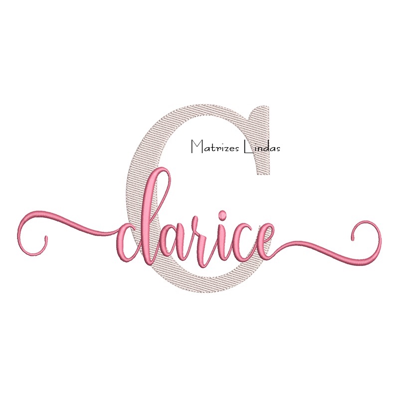 Matriz de Bordado Nome Clarice Sobreposto