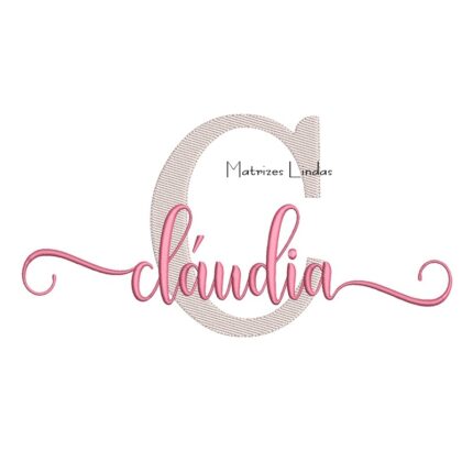 Matriz de Bordado Nome Cláudia Sobreposto