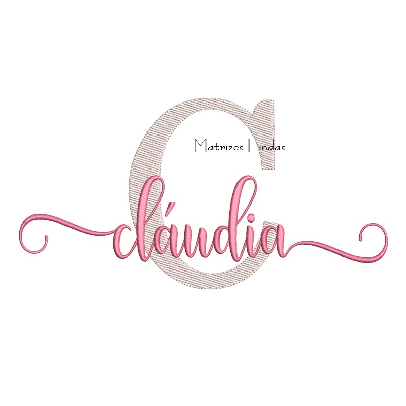 Matriz de Bordado Nome Cláudia Sobreposto
