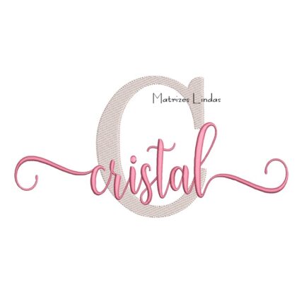 Matriz de Bordado Nome Cristal Sobreposto
