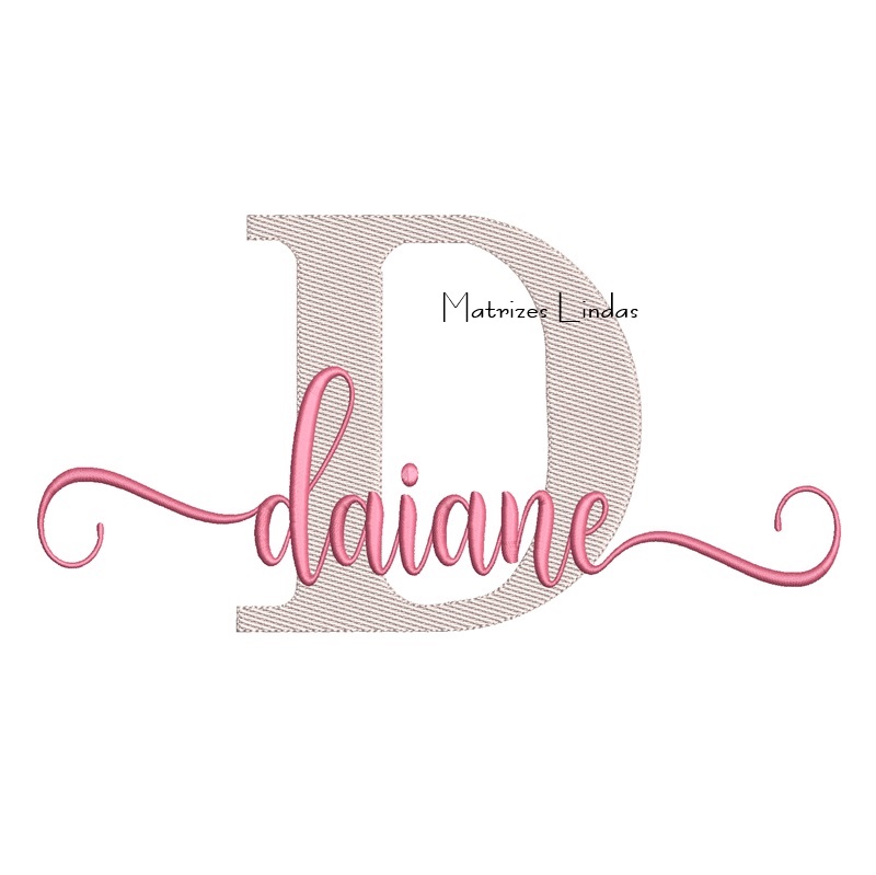 Matriz de Bordado Nome Daiane Sobreposto