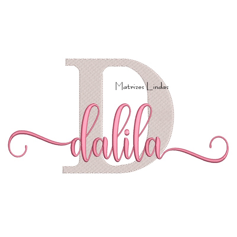 Matriz de Bordado Nome Dalila Sobreposto