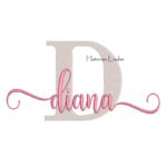 Matriz de Bordado Nome Diana Sobreposto