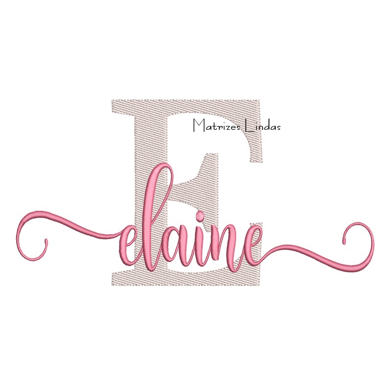 Matriz de Bordado Nome Elaine Sobreposto