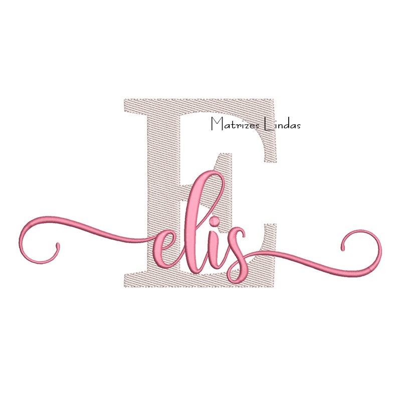 Matriz de Bordado Nome Elis Sobreposto