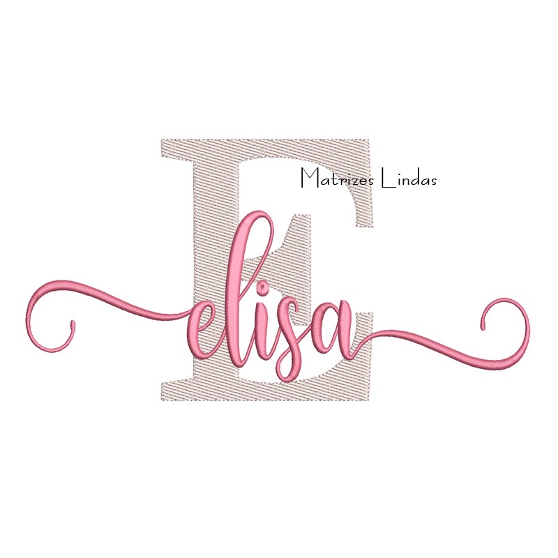Matriz de Bordado Nome Elisa Sobreposto