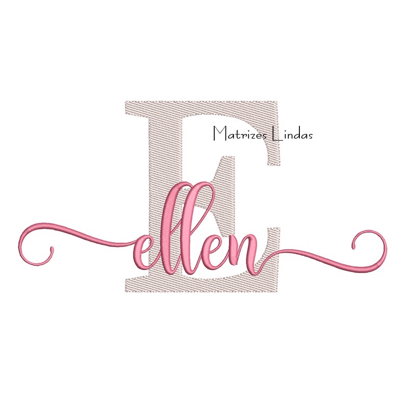 Matriz de Bordado Nome Ellen Sobreposto