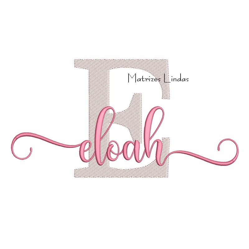 Matriz de Bordado Nome Eloah Sobreposto