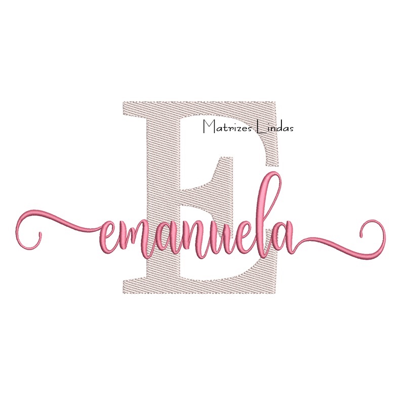 Matriz de Bordado Nome Emanuela Sobreposto