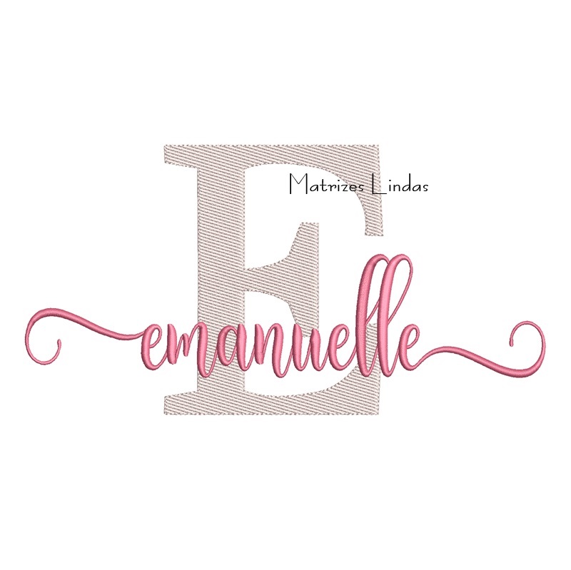 Matriz de Bordado Nome Emanuelle Sobreposto