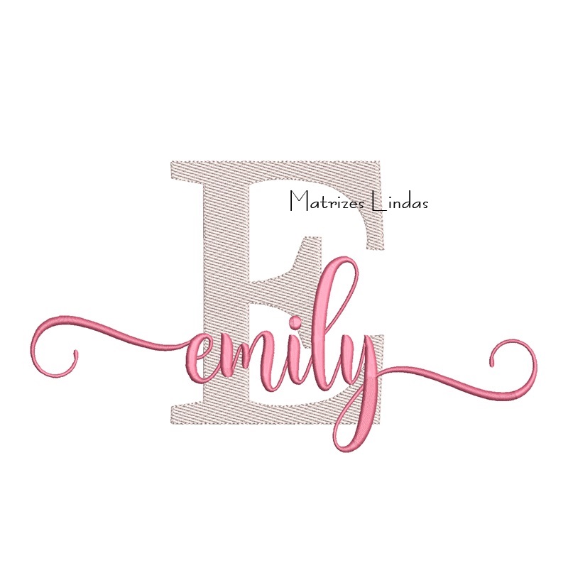 Matriz de Bordado Nome Emily Sobreposto
