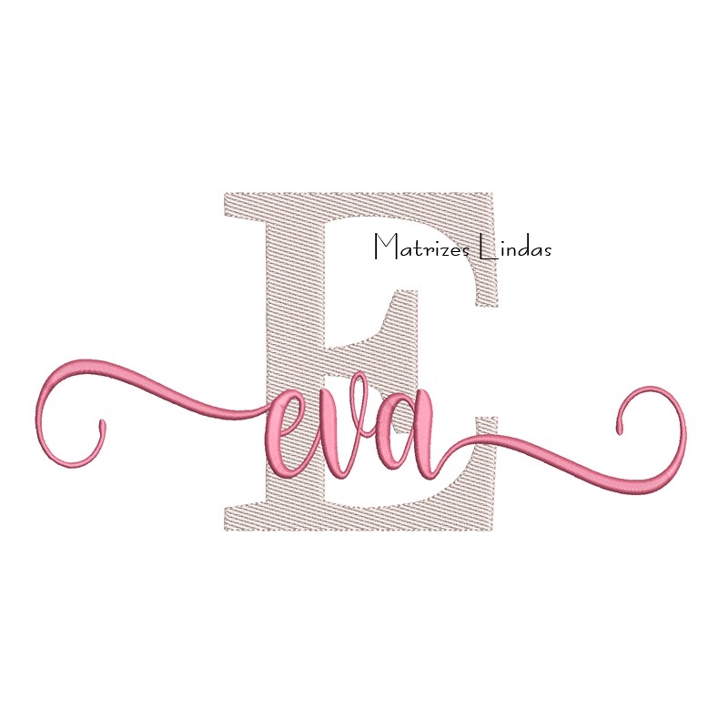 Matriz de Bordado Nome Eva Sobreposto