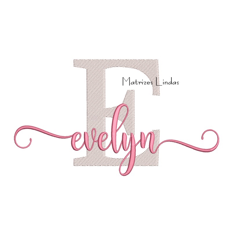 Matriz de Bordado Nome Evelyn Sobreposto Matriz de Bordado Nome Evelyn Sobreposto