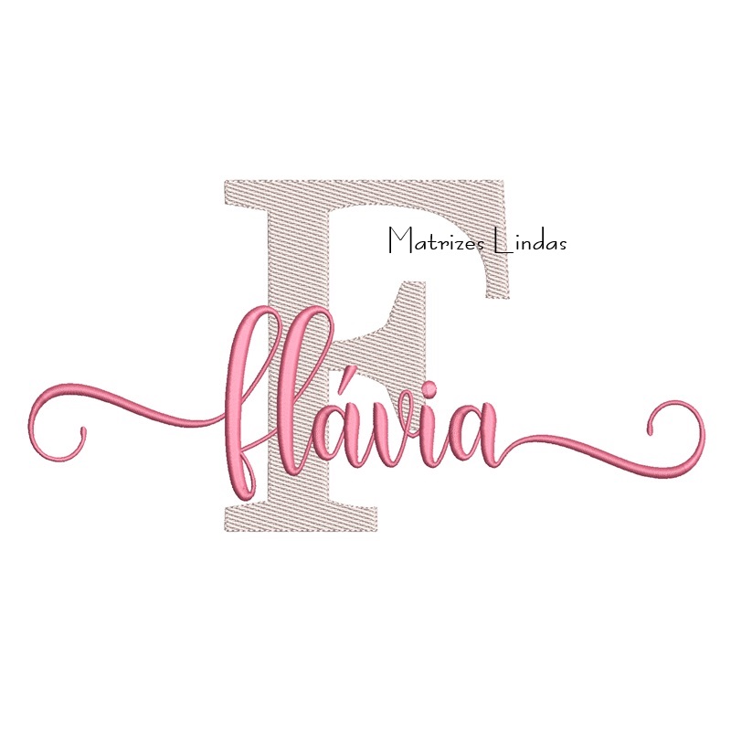 Matriz de Bordado Nome Flávia Sobreposto Matriz de Bordado Nome Flávia Sobreposto