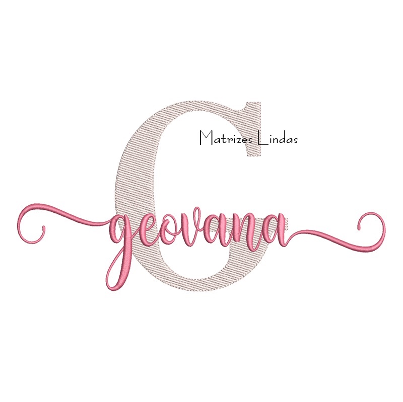 Matriz de Bordado Nome Geovana Sobreposto