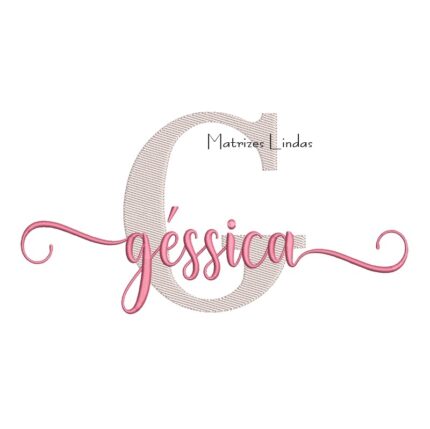 Matriz de Bordado Nome Géssica Sobreposto