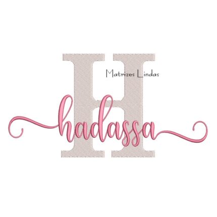 Matriz de Bordado Nome Hadassa Sobreposto