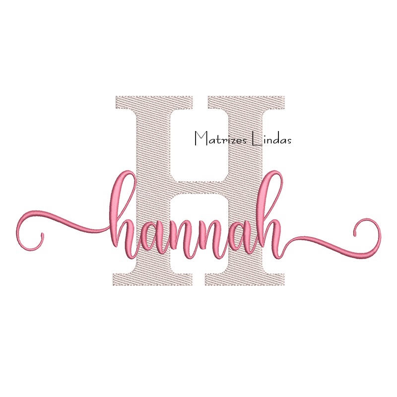 Matriz de Bordado Nome Hannah Sobreposto