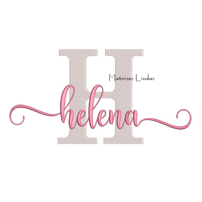 Matriz de Bordado Nome Helena Sobreposto