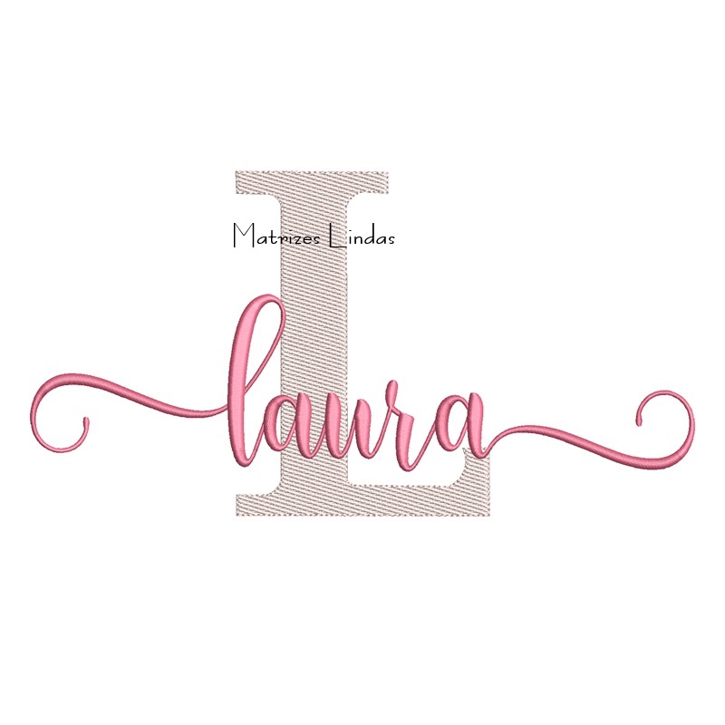 Matriz de Bordado Nome Laura Sobreposto