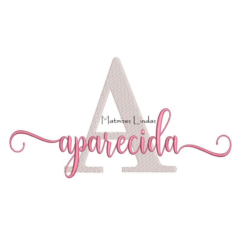 Matriz de Bordar Nome Aparecida Sobreposto