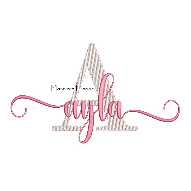 Matriz de Bordar Nome Ayla Sobreposto
