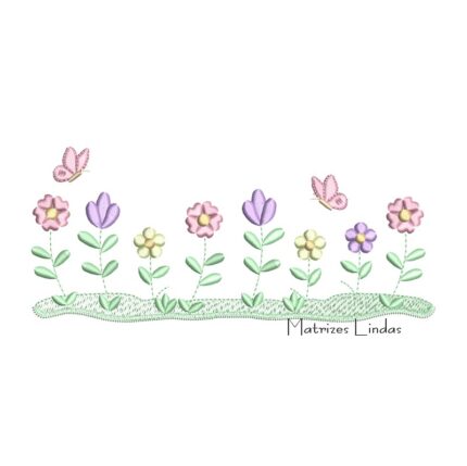 Matriz de Bordado Jardim de Flores Completo