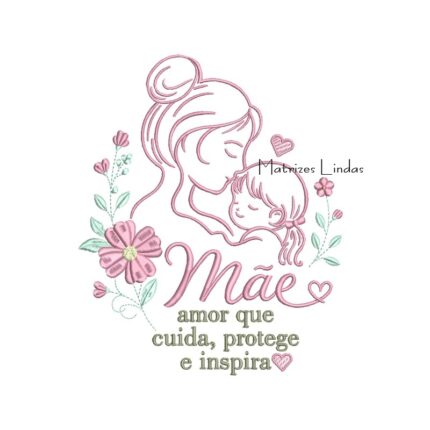 Matriz de Bordado Mãe com Menina