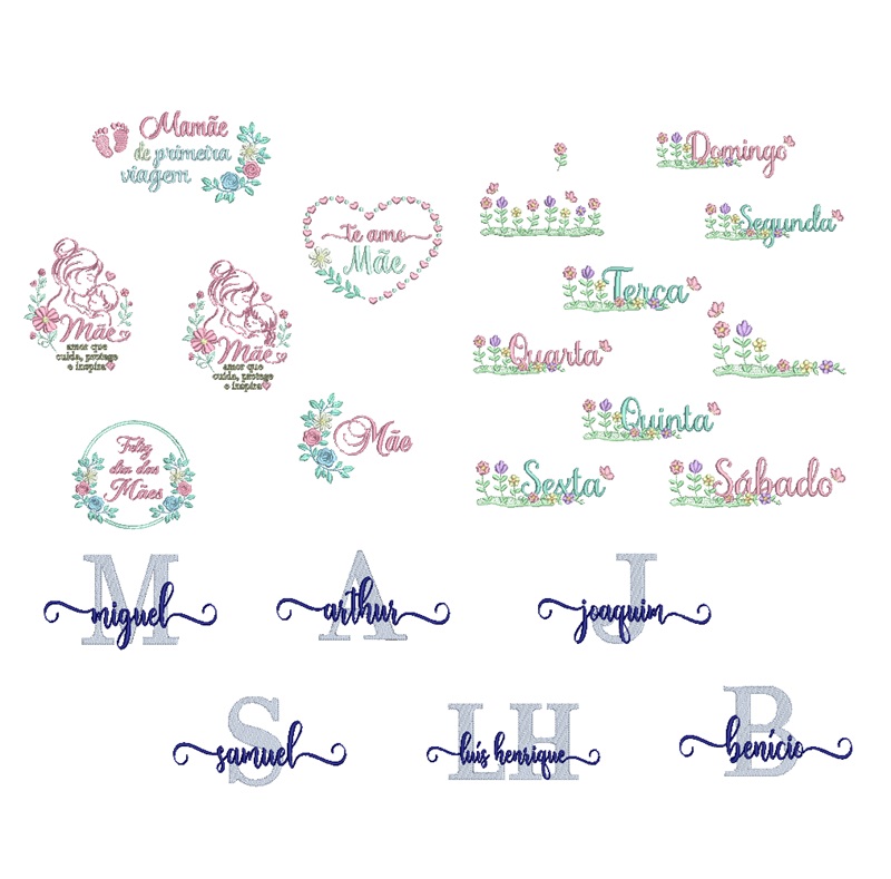 Matriz de Bordado Coleção Nomes Masculinos Sobreposto