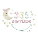Matriz de Bordado 365 Sorrisos Lua com lacinho