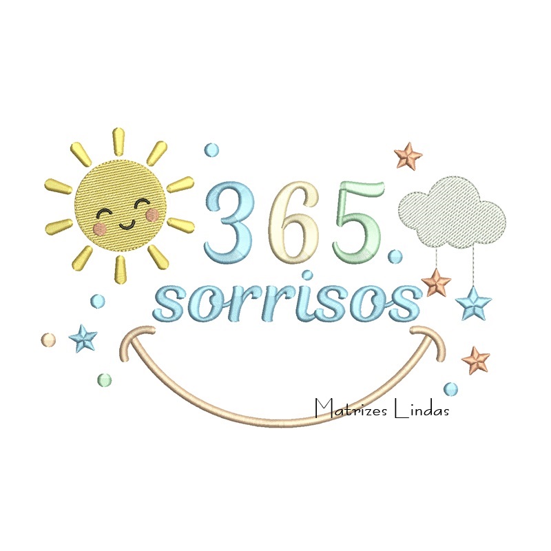 Matriz de Bordado 365 Sorrisos Solzinho
