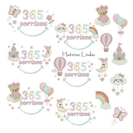 Matriz de Bordado Coleção 365 Sorrisos Menina