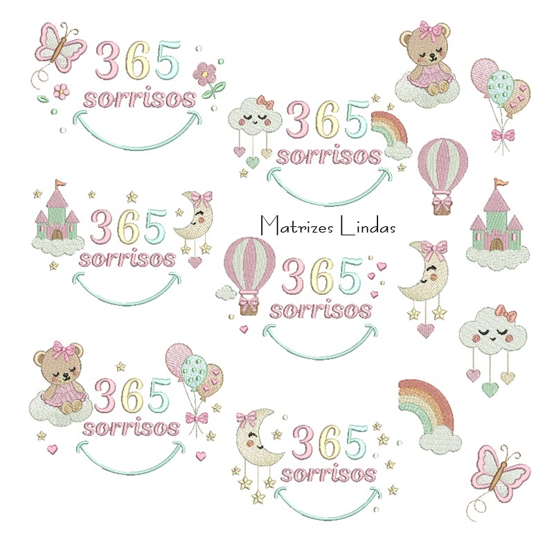 Matriz de Bordado Coleção 365 Sorrisos Menina