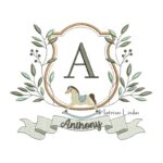 Matriz de Bordado Brasão Cavalinho com Nome Anthony